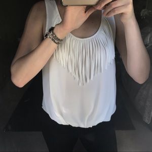 NAKED ZEBRA white Fringe tank